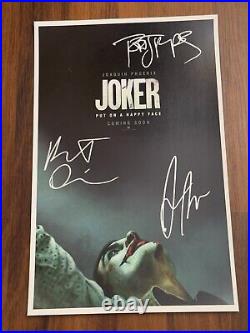 JOKER MOVIE POSTER 11x17 SIGNED & AUTHENTICATED with COA