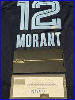 Ja Morant Autographed Grizzlies Jersey with Inscrip. 2020 Roy Panini COA LE112