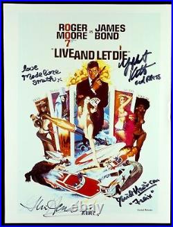 James Bond Live & Let Die Colour Promo Multi Hand Signed By 4 Actors With Coa