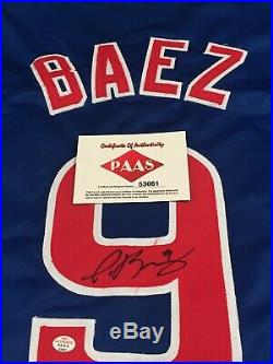 Javier Baez Autographed Signed Jersey with COA Chicago Cubs