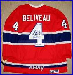 Jean Beliveau Signed Autographed Canadiens Jersey With 10 Cups Listed Proof, Coa