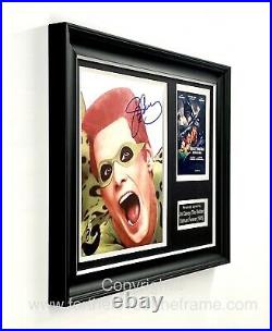 Jim Carrey Hand Signed Batman Riddler Photo in Handmade Wooden Display with COA