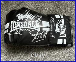 Joe Calzagie Chris Eubank Nigel Benn Steve Collins Signed Boxing Glove with COA