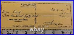 Joe Frazier Hand Signed 1980 Central Penn Bank Cheque & Extras With Coa