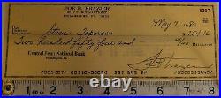 Joe Frazier Signed 1980 Central Penn Bank Cheque & Extras With Coa