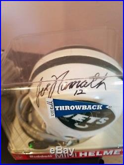 Joe Namath Autographed New York Jets Riddell Mini Helmet with COA
