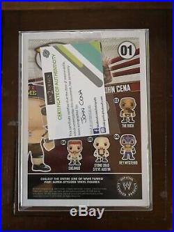 John Cena & Belt signed Funko POP Vinyl WWE with COA and in a pop protector