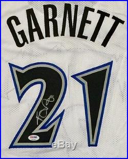 KEVIN GARNETT AUTOGRAPHED TIMBERWOLVES STAT JERSEY with PSA ITP COA #8A31033