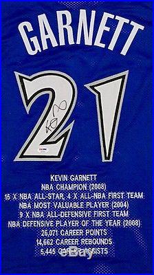 KEVIN GARNETT AUTOGRAPHED TIMBERWOLVES STAT JERSEY with PSA ITP COA #8A31243