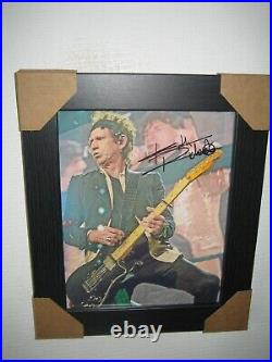 Keith Richards Hand Signed Photograph (8x10) Framed With CoA