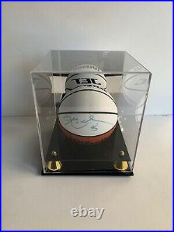 Kobe Bryant Autographed Mini Wilson Ball with Glass Display and JSA COA