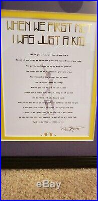Kobe Bryant Framed Autographed Jersey With COA Adidas Jersey with tags