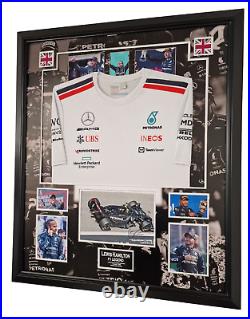 LEWIS HAMILTON Signed Photo with SHIRT Autographed Display AFTAL DEALER COA