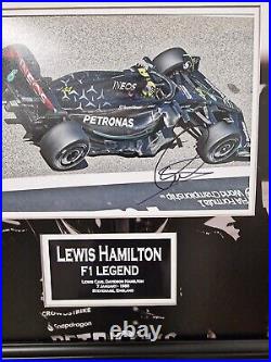 LEWIS HAMILTON Signed Photo with SHIRT Autographed Display AFTAL DEALER COA