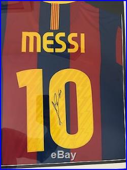 LIONEL MESSI of Barcelona Signed Shirt Autograph Display with COA