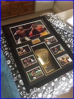 Large Genuine Signed Floyd Mayweather Gold Glove In Frame With COA