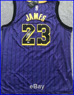 Lebron James Signed Autographed Nike Purple/Black Authentic Jersey with COA