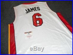 Lebron James signed NBA Basketball Jersey Heat 100% sewn Autographed with COA