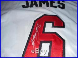 Lebron James signed NBA Basketball Jersey Heat 100% sewn Autographed with COA