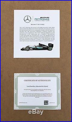 Lewis Hamilton Limited Edition Mercedes F1 Framed Hand Signed with COA