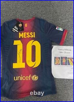 Lionel Messi Barcelona Signed Autographed Jersey with COA