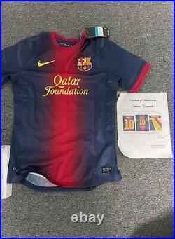 Lionel Messi Barcelona Signed Autographed Jersey with COA