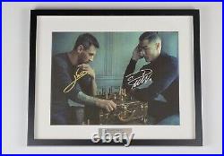 Lionel Messi Cristiano Ronaldo autographed canvas Hand Signed FRAMED with COA