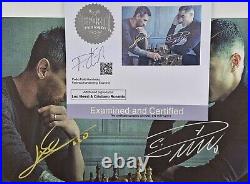 Lionel Messi Cristiano Ronaldo autographed canvas Hand Signed FRAMED with COA