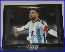 Lionel Messi Hand Signed Framed Photo With Coa Authentic Autograph 8x10