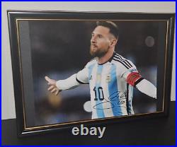 Lionel Messi Hand Signed Framed Photo With Coa Authentic Autograph 8x10