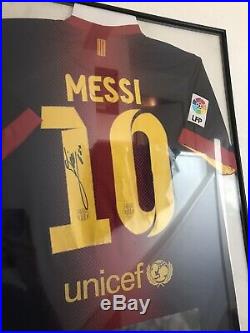 Lionel Messi Signed Autograph Barcelona Shirt With COA