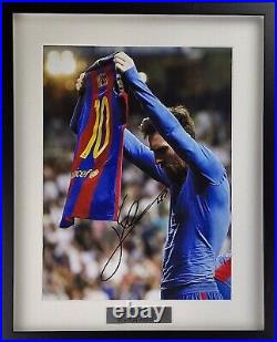 Lionel Messi autographed canvas Hand Signed FRAMED with COA