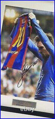 Lionel Messi autographed canvas Hand Signed FRAMED with COA