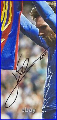 Lionel Messi autographed canvas Hand Signed FRAMED with COA