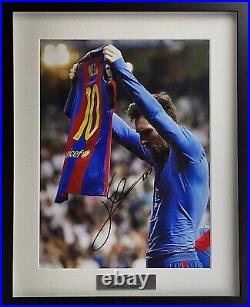 Lionel Messi autographed canvas Hand Signed FRAMED with COA