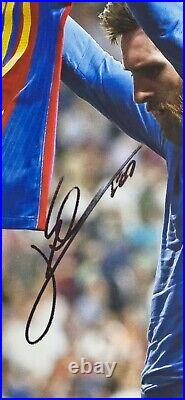 Lionel Messi autographed canvas Hand Signed FRAMED with COA