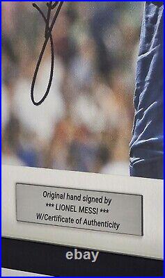 Lionel Messi autographed canvas Hand Signed FRAMED with COA