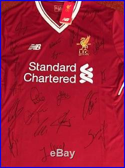 Liverpool Fc Signed New 2017/18'125 Years' Home Shirt With Coa & Autograph Map