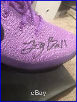 Lonzo Ball rookie autographed nike kobe purple stardust shoe with Beckett COA