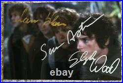 Lord of the Rings signed by Ian Holm, Sean Astin and Elijah Wood, with CoA