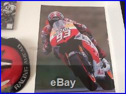 MARC MARQUEZ race used slider with paddock pass Signed & Framed Motogp with coa
