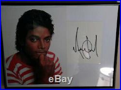MICHAEL JACKSON Autograph Signed cut index WITH 11x14 photo AND COA