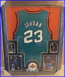 MICHAEL JORDAN FRAMED AUTOGRAPHED 1996 ALL STAR JERSEY WITH COA! (42x34) FRAME