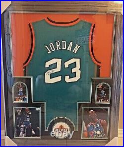 MICHAEL JORDAN FRAMED AUTOGRAPHED 1996 ALL STAR JERSEY WITH COA! (42x34) FRAME