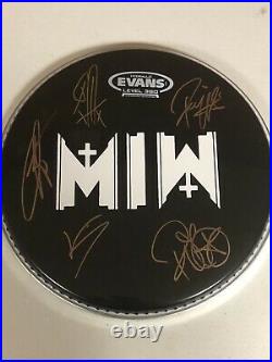 MOTIONLESS IN WHITE AUTOGRAPHED SIGNED 10 DRUMHEAD WITH JSA COA # ii10746