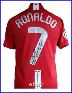 Man Utd 2008 Champions League Shirt Signed By Cristiano Ronaldo 100% With COA