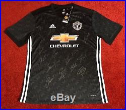 Manchester United Man Utd Signed 2017/18 Away Shirt With Coa And Autograph Map