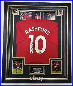 Marcus Rashford Signed Shirt Autographed Jersey Display with COA