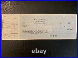 Marilyn Monroe Owned Personal Check with Arthur Miller Bank of New York NYC COA