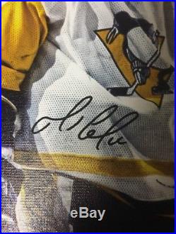 Mario Lemieux Signed Art Canvas Photo Pittsburgh Penguins With Coa For Autograph